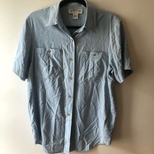 Orvis 100% silk button up for women